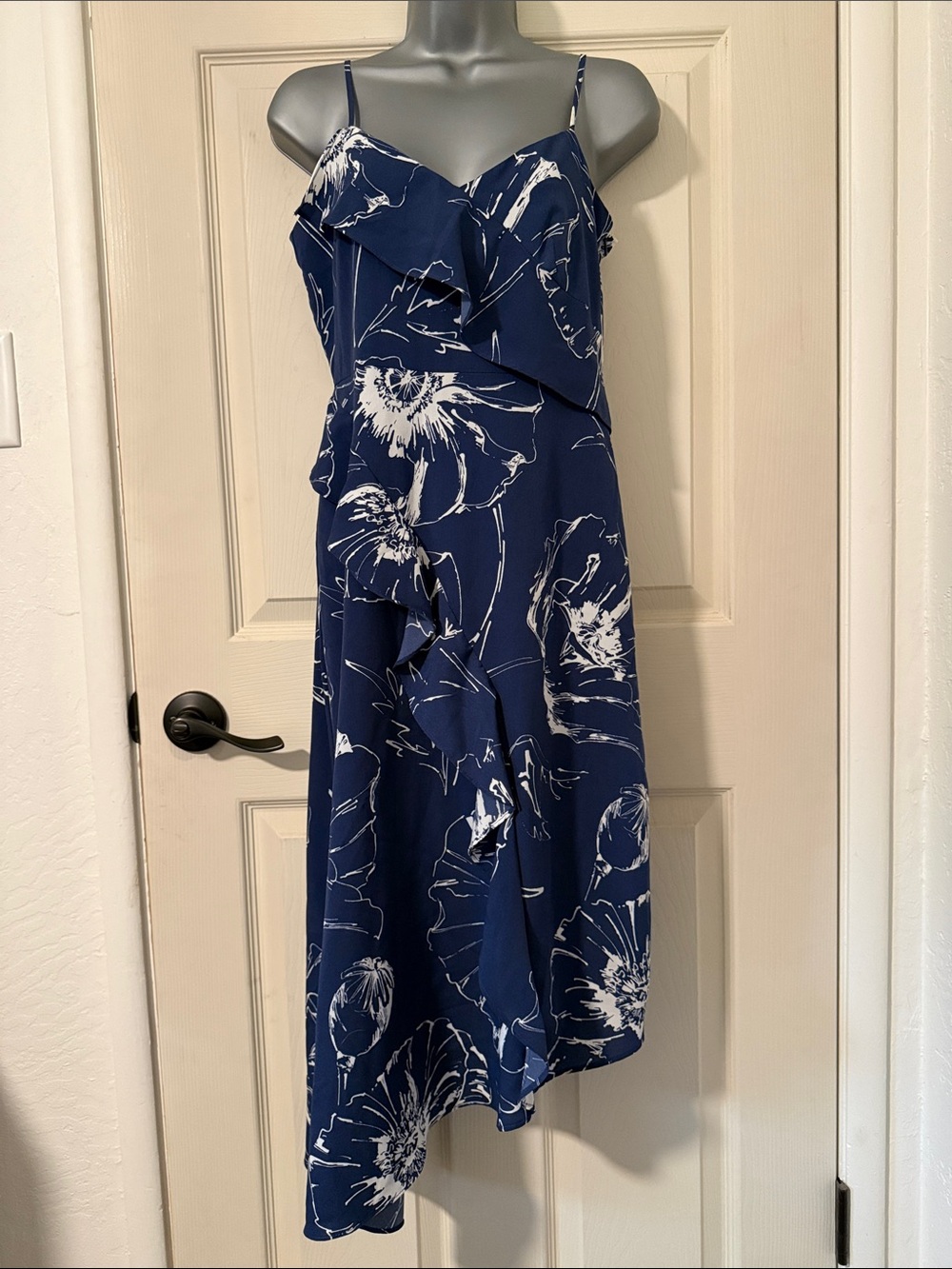 Banana Republic Navy Blue Floral Slip Dress